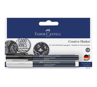 Set 2 Marqueurs Créatifs Faber-Castell Blanc et Noir Blanc et Noir E