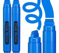 2 Marqueurs Craie Liquide Jumbo Bleus-Marqueurs Néon Effaçables De 15 Mm Pour Vitres De Voiture,Tableau Noir,Verre,Bistro-Stylos Craie Faciles À Effacer,Idéaux Comme China Marker