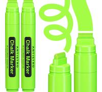 2 Marqueurs Craie Liquide Jumbo Verts-Marqueurs Néon Effaçables De 15 Mm Pour Vitres De Voiture,Tableau Noir,Verre,Bistro-Stylos Craie Faciles À Effacer,Idéaux Comme China Marker