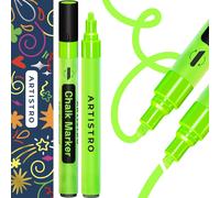 2 Marqueurs Craie Liquide Verts-Stylos Craie Effaçables Avec Pointe Réversible De 6 Mm Pour Tableau Noir,Vitre De Voiture,Verre-Marqueurs Craie Liquide Idéaux Pour Restaurants & Bistro