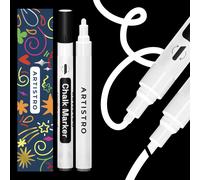 2 Marqueurs De Craie Liquide Blancs-Stylos De Craie Effaçables Avec Pointe Réversible De 6 Mm Pour Tableau Noir,Tableau,Verre-Marqueurs De Craie Liquide Idéaux Pour Marqueurs Chinois