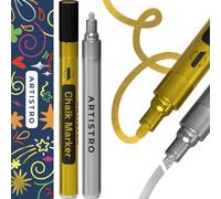 2 Marqueurs De Craie Liquide Jumbo Noirs Et Blancs-Marqueurs Néon Effaçables De 15 Mm Pour Fenêtres De Voiture,Tableau Noir,Tableau,Verre,Bistrot-Stylos De Craie Faciles À Effacer