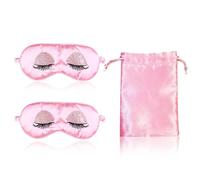 2 Masques Pour Les Yeux Roses Et 1 Sac De Rangement, Masque Pour Les Yeux Occultant, Masque Pour Les Yeux De Sommeil, Masque Pour Les Yeux En Satin, Masque Pour Les Yeux Pour Femmes