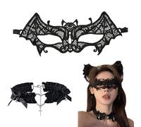 2 Men and Women Sparkling Midnight Black Venetian Masquerade Mask Carnival Costume Fascinating Fairing Shades of Gray (Style 003)