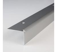 2 mètres (2 x 1 m) Nez de marche / Cornière pour escaliers (40 mm x 30 mm x 3 mm), aluminium anodisé, foré, couleur: argent