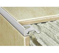 2 Mètres Alu Anodisé Carrelage Barette de Bord Profil Alu Baguette Carrelage 10mm A51 - argent