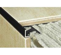 2 mètres alu anodisé carrelage Barette de bord Profil alu Baguette carrelage 8mm, A50 - Noir