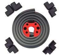 2 mètres bord Protector et 8 coin mousse protectrice et Ladybird porte Stopper Set - Babyproofing Votre maison, Premium Protector Pour protéger les enfants, Noir
