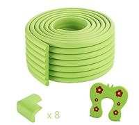2 mètres W-Forme Bord protecteur et 8 coin mousse protectrice et porte Stopper Set - Babyproofing Votre maison, Premium Protector Pour protéger les enfants, Vert