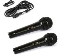 2 Microphones Chant KARAOKE Conférence, Musique Dynamique Unidirectionnel Noir- Câble XLR-XLR 3m
