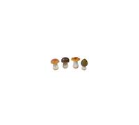 2 MINI CHAMPIGNONS RÉSINE 4X3CM Marron, Chocolat