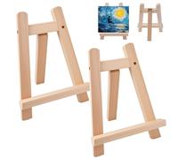 2 mini chevalet en bois 15 x 20 cm petit chevalet de table triangle pliable décoration de mariage décoration de table peinture album photo affichage peinture