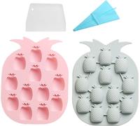 2 mini-moules en silicone à cavité, Ananas, Moule à fruits tropicaux, Moules en silicone pour l'artisanat, Thème Hawaïen d'été, Moules pour l'artisanat, DIY Gâteaux en résine faits à la main, Pain, Mo