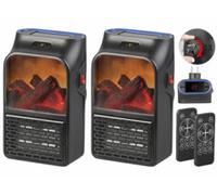 2 minis chauffages soufflants télécommandés 500 W LV-255.LED Sichler Haushaltsgeräte