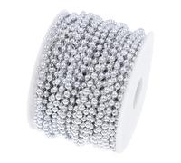 2 mm 4 mm 6 mm 8 mm or rond mini perles chaîne guirlande fleurs perles pour décoration de fête de mariage accessoires de bijoux à bricoler soi-même-argent-8 mm x 2 mètres