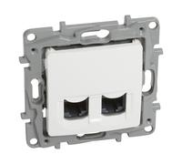 2 MODULE BLANC PRISE ORDINATEUR 2X UAE 8 CAT.6 NILOE 764574