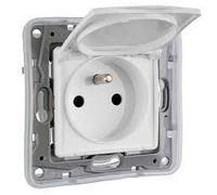 2 MODULE PRISE BLANCHE 1X Z/U AVEC COUVERCLES AVEC RABATS 764537