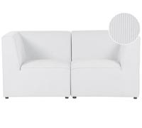 2 Modules d'Angle de Canapé en Velours Côtelé Grosses Côtes Blanc Cassé Lem