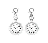 2 Montres D'Infirmière pour Femmes, Montre de Poche à Quartz avec Boucle à Clé, Montre Numérique à Clip pour Infirmières et Médecins, Blanc