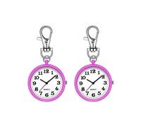 2 Montres D'Infirmière pour Femmes, Montre de Poche à Quartz avec Boucle à Clé, Montre Numérique à Clip pour Infirmières et Médecins, Violet