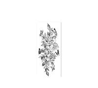 2 Morceaux D'Autocollants De Tatouage Temporaire Avec Des Fleurs Et Des Papillons Unis Pour Femmes Et Hommes, Encre Végétale À Jus, Imperméable, Semi-Permanent Et Longue Durée 2 Semaines