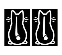 2 Morceaux D'Autocollants D'Essuie-Glace Blanc, Autocollants pour Le Corps Imperméables, Autocollants De Chat Créatifs, Adaptés Aux Portes De Décoration, Aux Fenêtres Et Aux Salles De Bains.