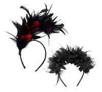 2 Morceaux De Bande De Cheveux En Plumes, Accessoires De Cheveux Personnalisés Rétro, Bandeaux Élés, Accessoires De Vêtements, Adaptés Aux Cocktails, Aux Fêtes À Thé Et Aux Banquets.