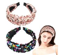 2 Morceaux De Bandeau À Paillettes, Bandeau De Design Créatif, Accessoires À Cheveux À La Mode Et À La Mode, Décorations De Coiffure, Bandeau Antidérapant.