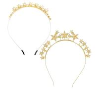 2 Morceaux De Bandeaux À La Mode, Étoiles De Diamant Pearl, Personnalité Créative, Décorations De Coiffures Pour Femmes, Accessoires De Vêtements De Fête.