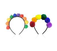 2 Morceaux De Bandeaux De Balle Colorés, Bandeaux Créatifs Et Amusants, Accessoires De Vêtements De Fête, Accessoires De Cheveux En Peluche Mignons.