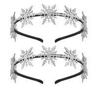 2 Morceaux De Bandeaux De Flocons De Neige, Créatifs Mignons, Accessoires De Cheveux Brillants Pour Enfants, Cceaux Drôles De Filles, Décoration De Coiffure Fixe.