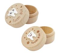 2 Morceaux De Boîte À Dents À Feuilles Caduques, Boîte De Rangement En Bois, Boîte De Rangement Ronde, Boîte De Rangement Mignonne, Mini Boîte De Rangement.