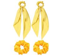 2 Morceaux De Boucles De Cheveux De Ruban D'Arc Et 2 Morceaux De Boucles De Cheveux, Cordes Élastiques De Cheveux, Accessoires De Cheveux De Dames, Accessoires De Décoration De Coiffure.