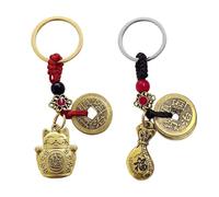 2 Morceaux De Clés De Cuivre, Porte-Clés Créatifs, Porte-Clés De Chat Sucré, Cadeau Drôle.