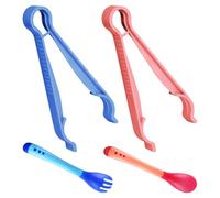 2 Morceaux De Clips De Bouteille, 1 Morceau De Cuillère Sensible À La Température Rose Et 1 Morceau De Fourchette Bleue Sensible À La Température, Fournitures Nouveau-Nés.