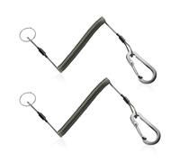 2 Morceaux De Corde Perdue, Corde Anti-Chute en Fil d'acier, Porte-Clés en Spirale, Corde À Ressort De Sécurité, Corde À Boucle d'escalade, Adaptée À La Pêche Et À L'Alpinisme