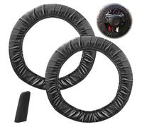 2 Morceaux De Couvercle De Volant en Tissu Oxford Noir Et 1 Morceau De Bras De Pointe, Couvercle De Protection des Roues Antidérapant, Produits De Protection Contre La Voiture.