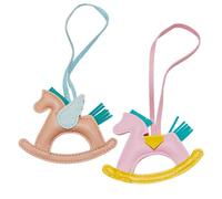 2 Morceaux De Couverture De Chevaux De Dessin Animé, Pendentif Mignon, Porte-Clés en Cuir PU, Sac Créatif Suspendu.