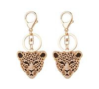 2 Morceaux De Couverture De Léopard, Porte-Clés en Diamant, Pendentifs À La Mode Et Personnalisés, Accessoires d'emballage.