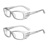 2 Morceaux De Lunettes Simples, Verres Anti-Buts Transparents, Lunettes De Travail, Verres Anti-Flasches, Adaptés Au Laboratoire, À La Construction, À La Soudage.