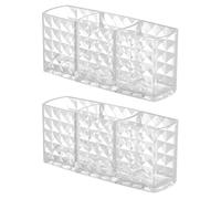 2 Morceaux De Maquillage De Rangement De Pinceaux, Cylindre De Stockage En Plastique Transparent, Grille De Rangement De Grande Capacité, Rack De Stockage Multifonction Et Accessoires.