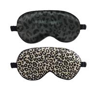 2 Morceaux De Masque Pour Les Yeux À Imprimé Léopard, Fournitures De Couchage, Masque Oculaire D'Ombrage En Satin, Accessoires De Voyage, Aides Au Sommeil.