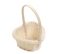 2 morceaux de mini méchant avec poignée | Panier de saule miniature de 7,5 cm | Panier de fleurs, tresse en rotin, conception de poignée | Style de ferme, mariage, fête, cadeau préféré, décoration, ac