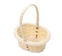 2 morceaux de mini méchant avec poignée | Panier de saule miniature de 7,5 cm | Panier de fleurs, tresse en rotin, conception de poignée | Style de ferme, mariage, fête, cadeau préféré, décoration, ac