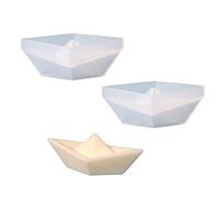 2 morceaux de moule à bougie en papier pour bateau, moule en silicone pour bateau origami 3D, moule à savon transparent, moule réutilisable, utilisé pour la fabrication de bougies (30 * 86mm)