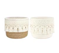 2 Morceaux De Panier Tissé, Panier De Rangement De Bureau, Accessoires De Maison, Panier De Rangement Boho, Avec La Brosse À Make -Up, Les Stylos, Les Clés, Etc.