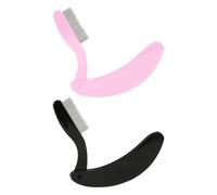 2 Morceaux De Peigne À Cils Pliables, Peigne À Dents En Acier Inoxydable, Peigne D'Espacement Des Cils, Accessoires De Beauté Portables (Noir, Rose).
