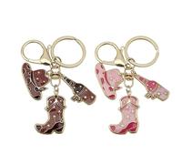 2 Morceaux De Pendentif De Bottes De Cow-Boy Occidental, De Trousseau Créatif Et Personnalisé, De Bande-Annonce À La Mode Et d'un Cadeau De Fille Amusant.