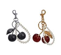 2 Morceaux De Pendentif en Cerisier Perlé, Un Ornement Rétro, Un Pendentif Décoratif Créatif, Peuvent Être Utilisés pour Les Sacs À Dos, Les Clés Et Les Sacs À Main.