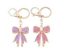 2 Morceaux De Pendentifs De Clés De Boucle, Clés en Strass, Anneaux De Clés Brillants, Pendentifs Clés en Métal, Pendentifs Clés De Cadeau Créatifs